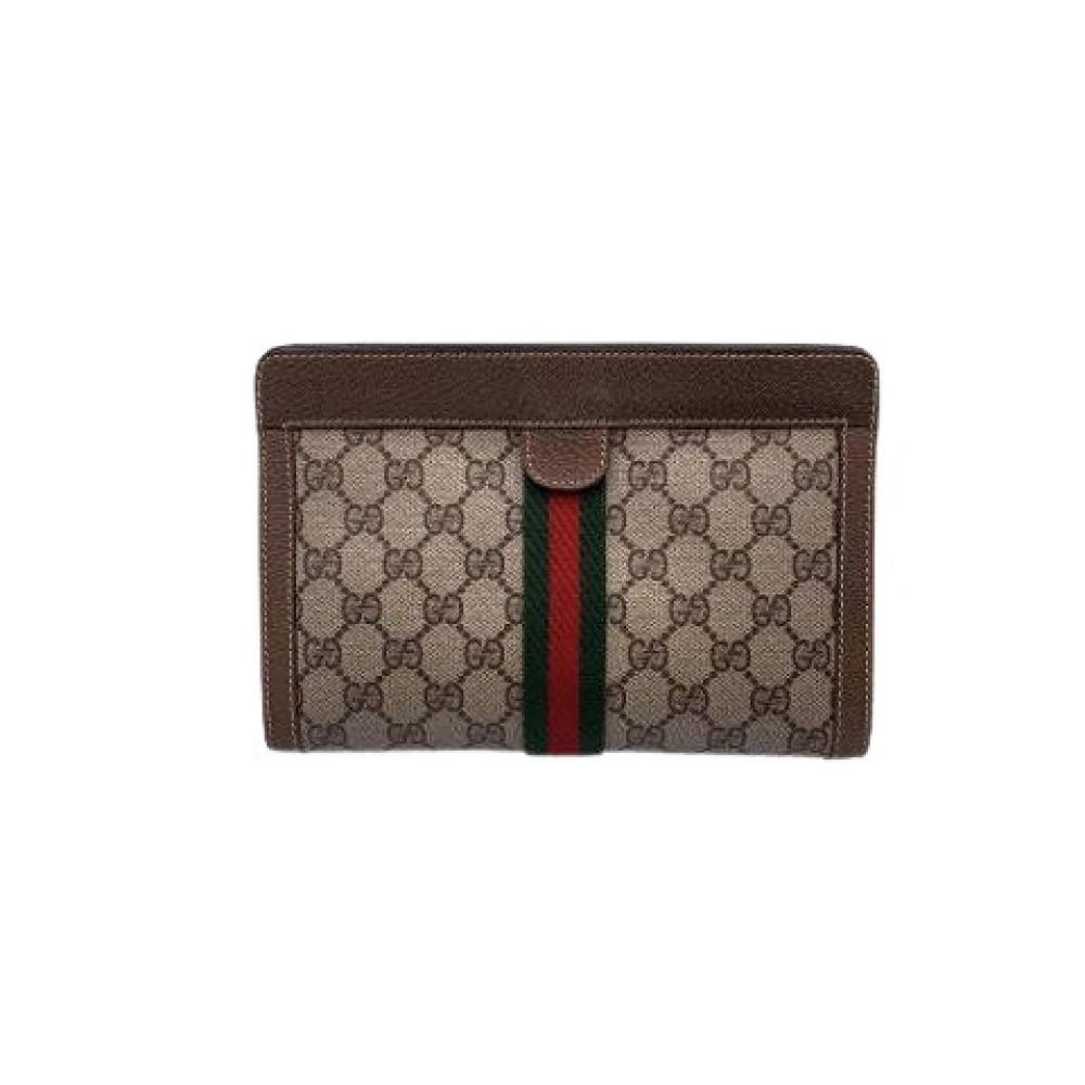 Gucci Vintage Pre-owned Toilettaske Clutch - Vintage - Dame - Brun - ONE SIZE - Læder
