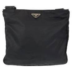 Prada Vintage, Pre-owned, Herre, Sort, ONE SIZE, Uld, Pre-owned Canvas skuldertasker