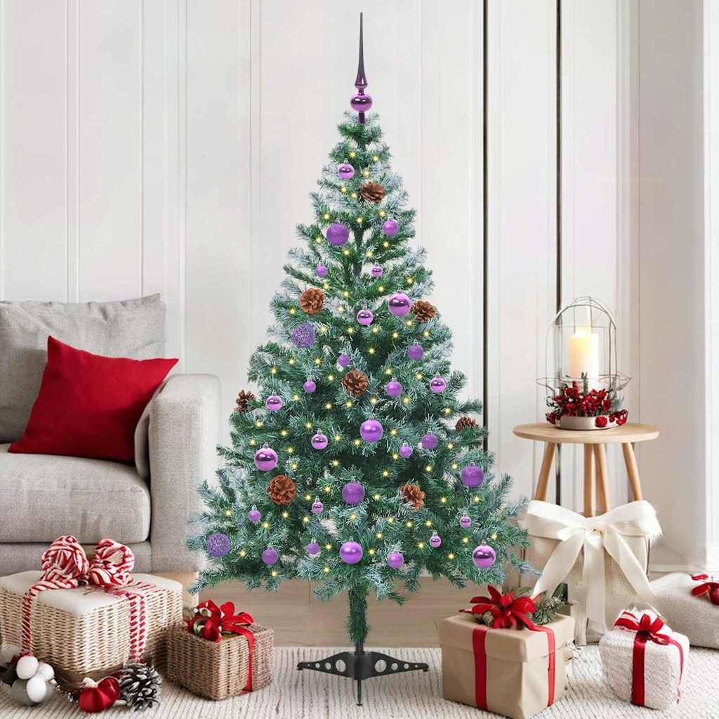 vidaXL Kunstigt juletræ med 150 LED'er Grøn 150 cm PVC og Stål