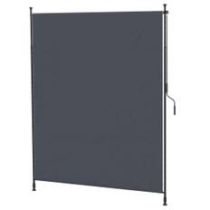 Vertikal markis 200 x 292 cm, vertikalt infällbar med justerbart solskydd av grå aluminium för terrasser och balkonger