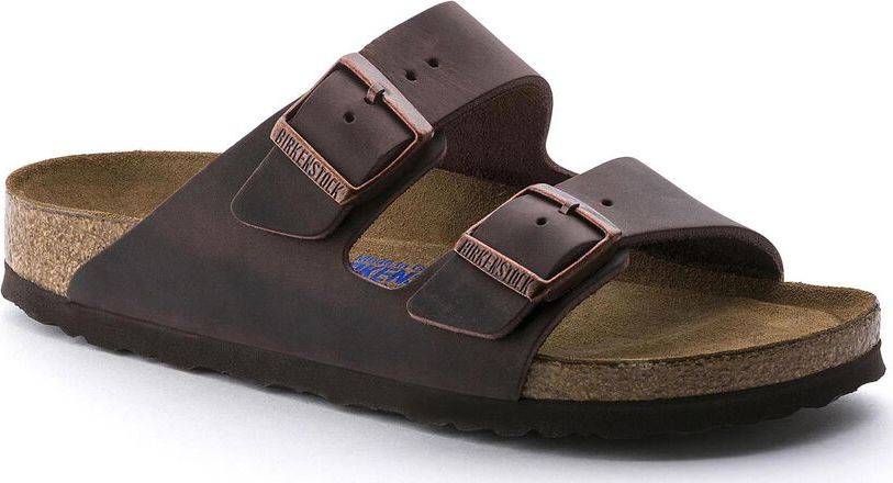Birkenstock Arizona Oiled Nubuck Leather Soft Footbed Regular Habana, 41
