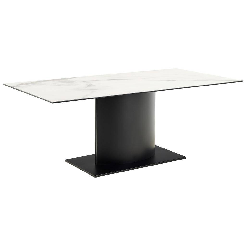 MATBORD 200/100/75,5 cm metall, keramik rektangulär svart, vit