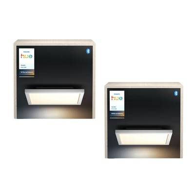 Philips Hue Aurelle panel, kvadratisk, White Ambiance, 19W, 1940lm, Zigbee + Bluetooth, hvid - 2 stk