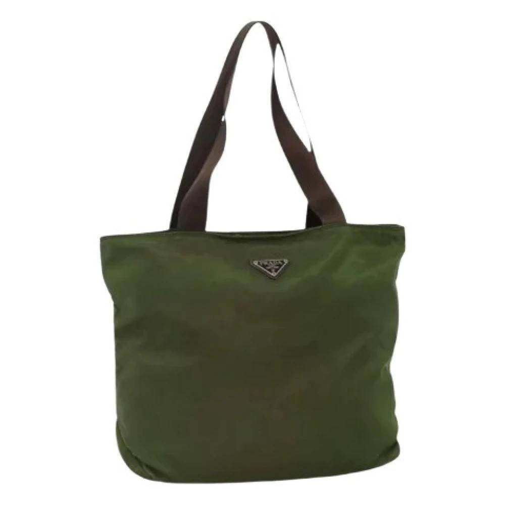 Prada Vintage Pre-owned Vintage Nylon Tote Bag - Vintage - Dame - Grøn - ONE SIZE - Nylon