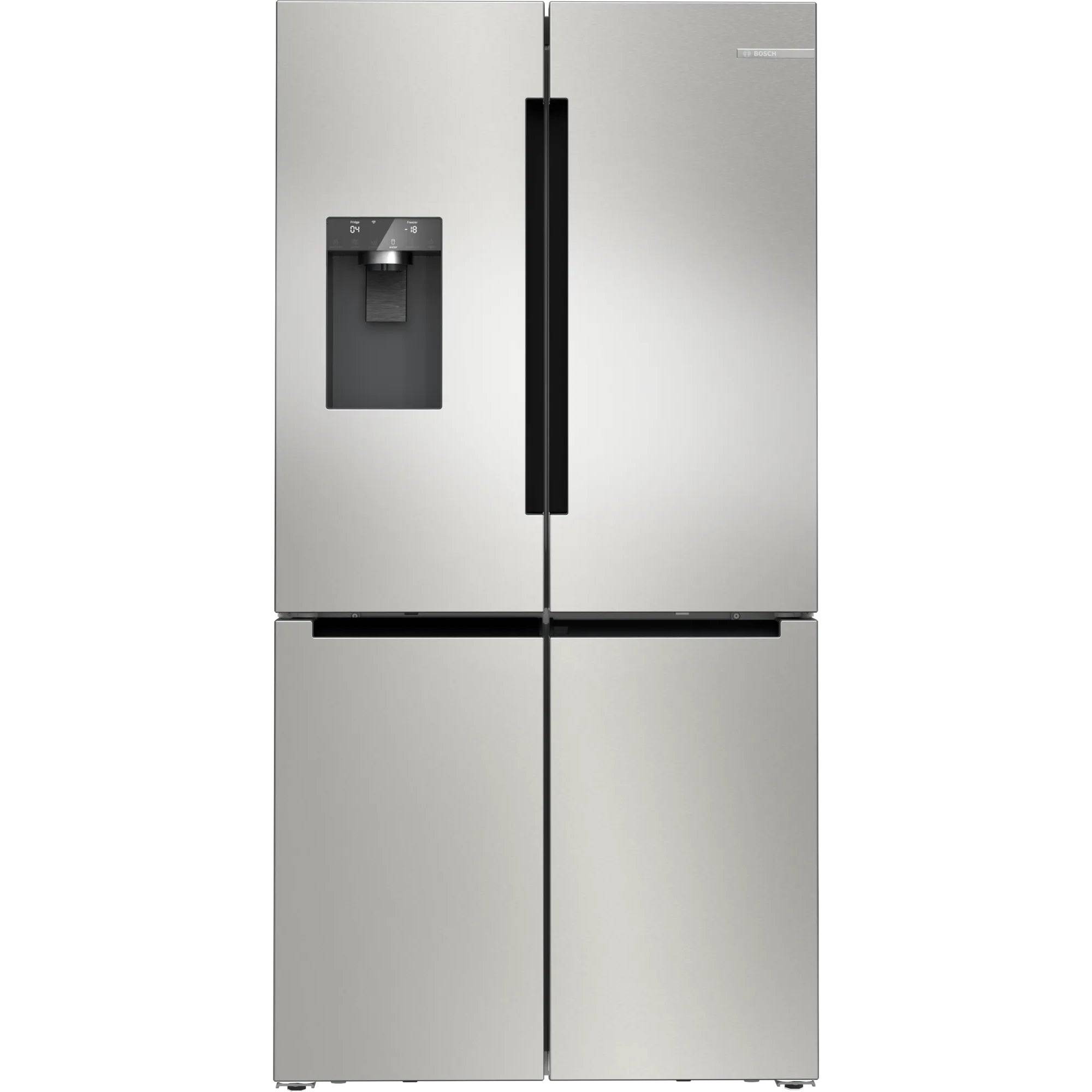 Bosch Series 4, French door bottom freezer, multi door, 183 x 90.5 cm, Brushed steel