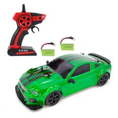 Fjärrstyrd bil, 1:14 2,4 GHz 20 km/h fyrhjulsdrift höghastighetsfjärrkontroll Drift racingbil 2 Battery grön