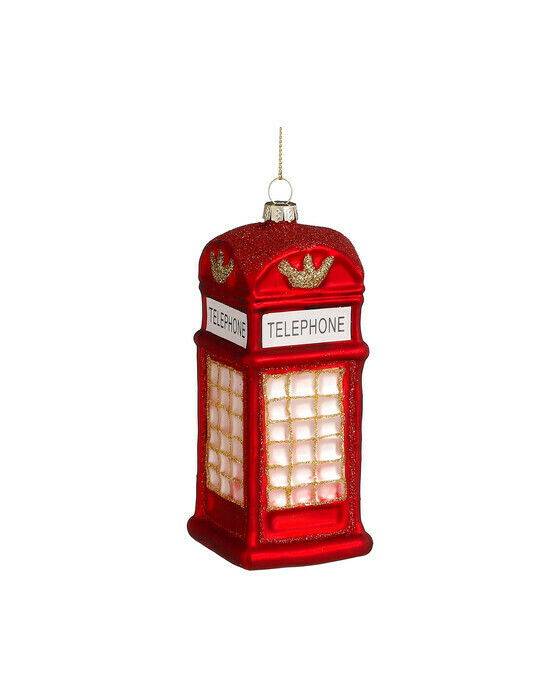 Newport Margaret telefonkiosk julgransdekoration röd - Röd (L: 6 x B: 6 x H: 14 cm)