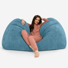 Stor Saccosäck Soffa - Pom-pom Turkos - Turkos / Med fotpall + 1099 Kr