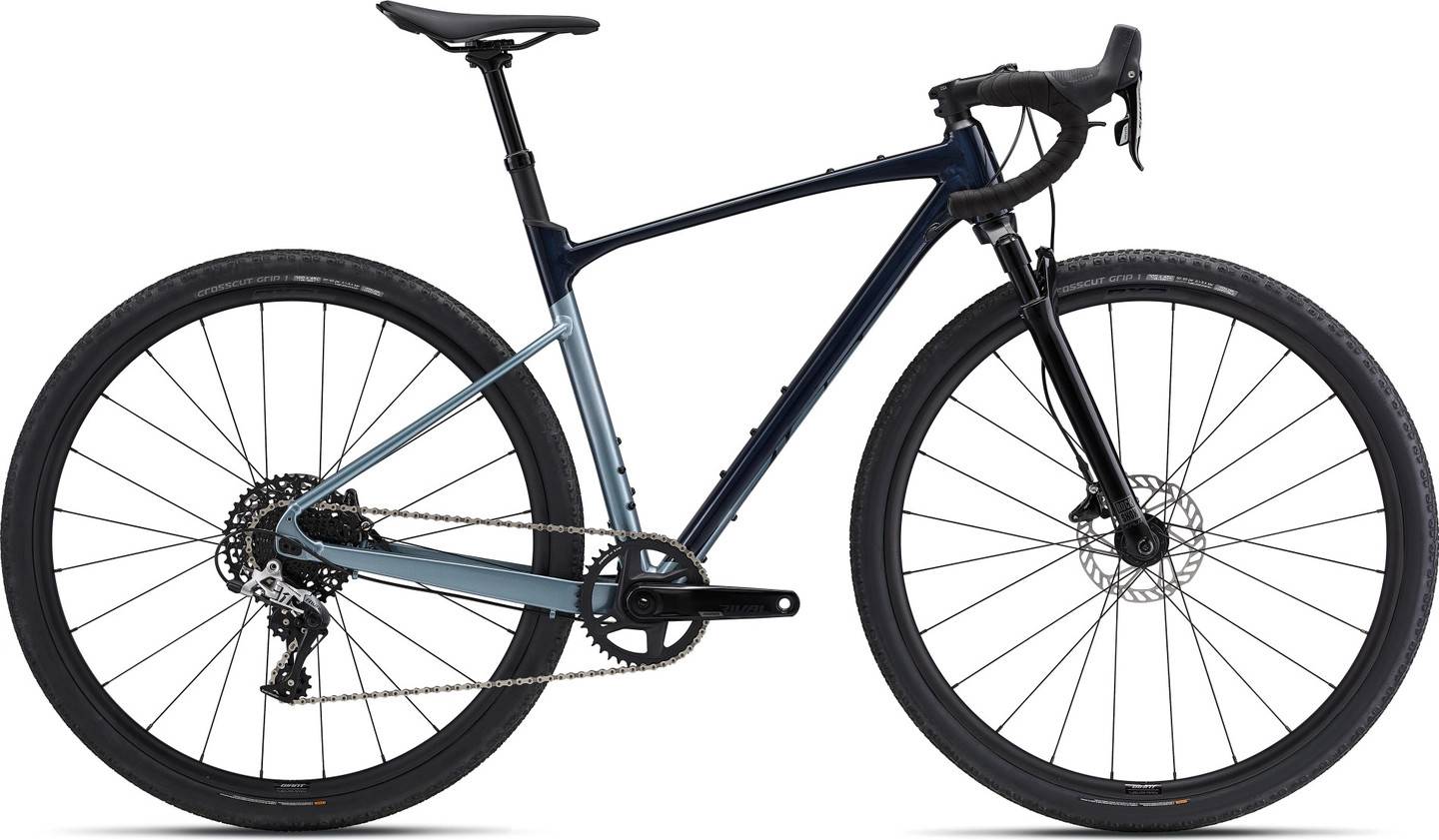 Giant Revolt X 1 Gravelbike Cold Night/Aged Denim, Str. M - Blå (M)
