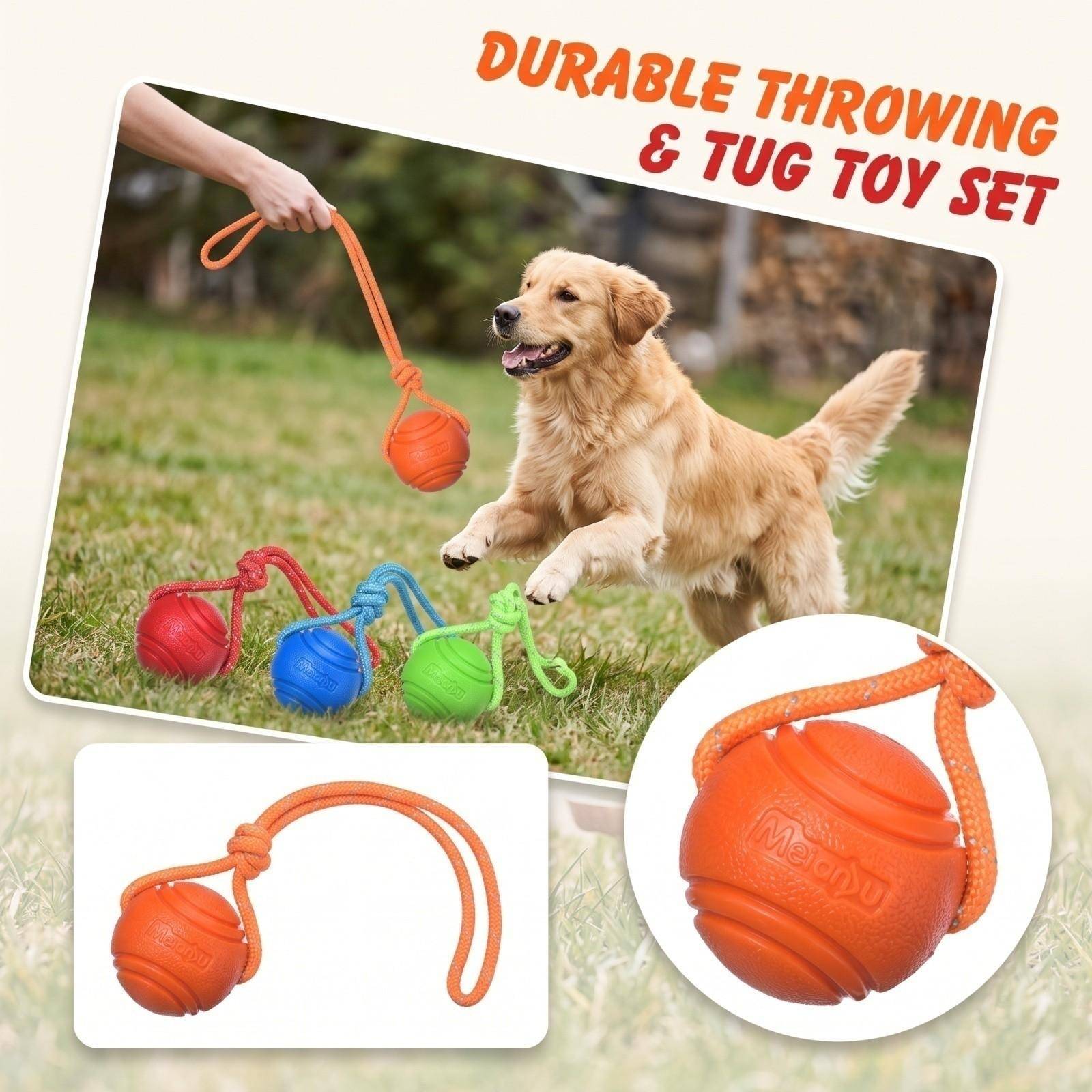7-pack hundstudsbollar: - Bollar för utomhus- och apportträning grön