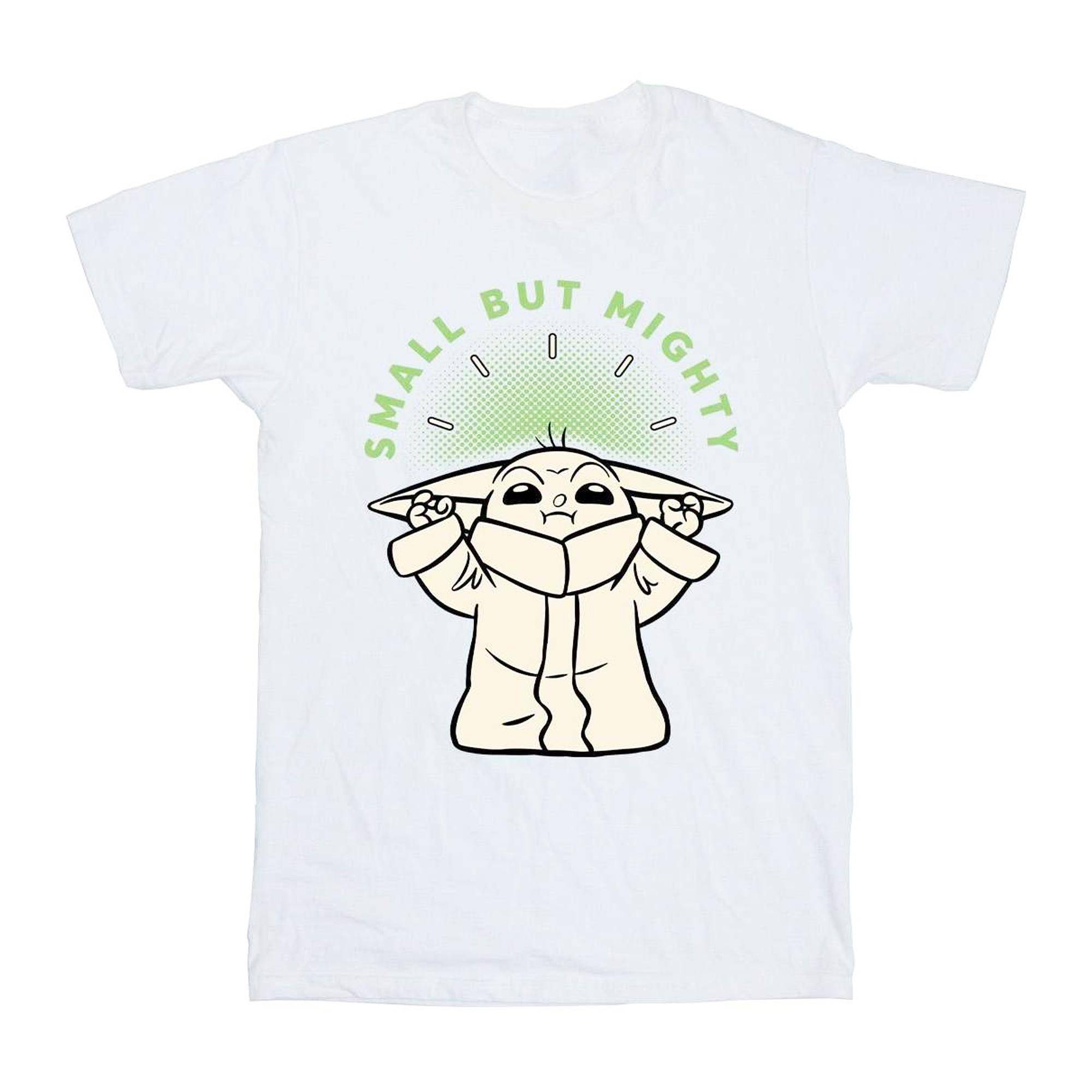 Star Wars Girls The Mandalorian Small But Mighty Grogu Cotton T-Shirt 3-4 Years vit
