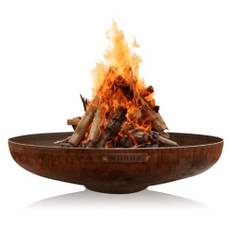 Moodz Fire Bowl 150 cm - Eldskålar för trädgården - Eldstad utomhus & eldfat - Eldskål med valfritt grillgaller av högkvalitativt cortenstål - Eldkorg för trädgården - 150x150x35cm