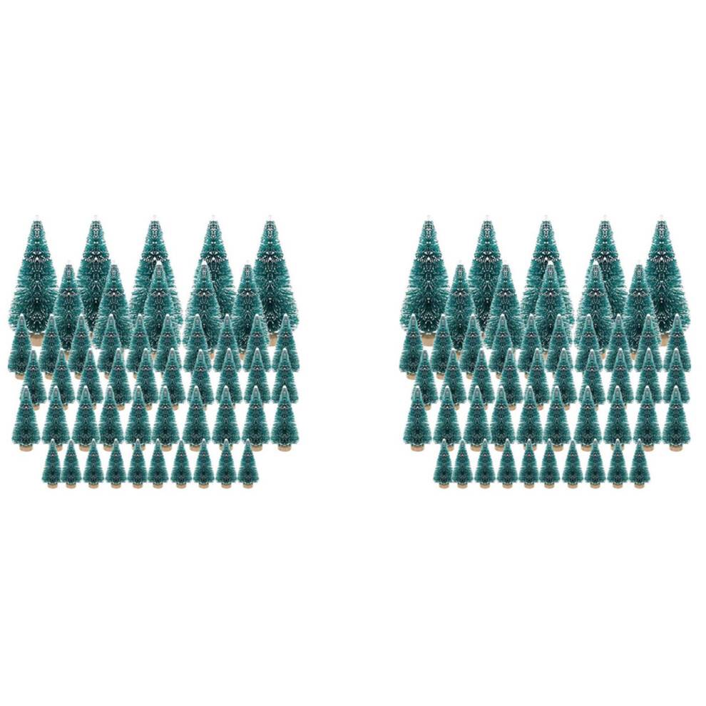 100PCS Miniature Artificial Christmas Tree Small Snow Frost Trees Pine Trees Christmas DIY Party Decoration Crafts