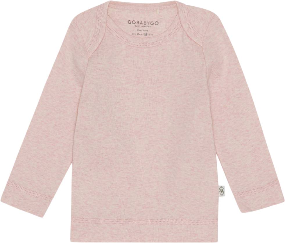 GoBabyGo Elm Blouse Plantefarvet Stl. 3m (62cm) unisex - Långärmade T-shirts Från Magasin - Rose (3m (62cm))