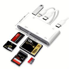 TEMU Flagship Chip 9-in-1 Usb Otg Card Reader With Sd///sdxc/mmc/xd/ms/cf/tf/usb Hard Drive Support, Compatible With Phone/pad/usb-, Sleek For Efficient Data Transfer And Charging
