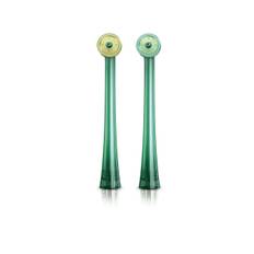 (Genuine) Philips Sonicare Electric Toothbrush Replacement Brush Air Floss Nozzle Regular 2 Pieces (6 Months Supply) HX801202 grön