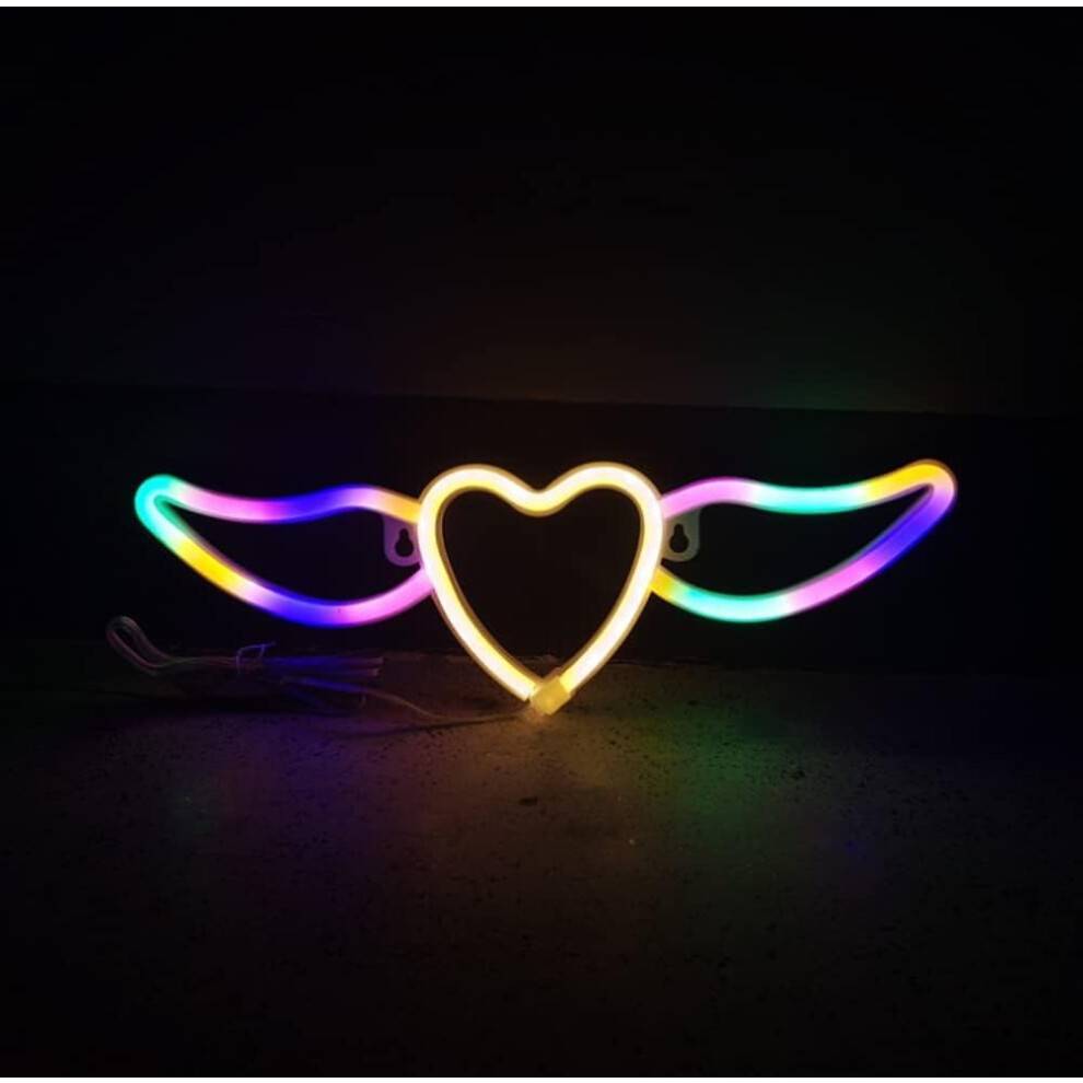 LED neonskilt, hjerte neonskilt natlys væg LED neonlampe USB batteridrevet LED neonlysskilt til hjemmet soveværelse bar festdekoration