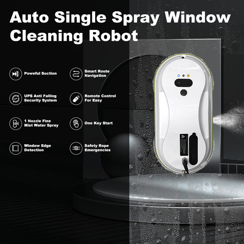 1 Nozzle Water Spray Automatic Window Cleaner Robot Cleaning Washer Machine With Suction Windows Cleaning Robot For Windows Tiles And Glass