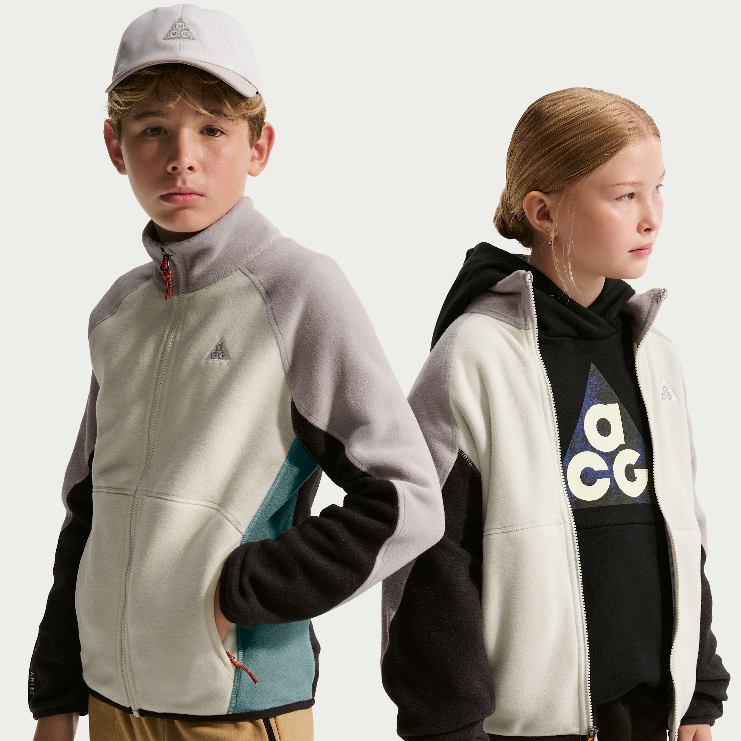 Nike ACG hiking-jakke i polarfleece til større børn - grå
