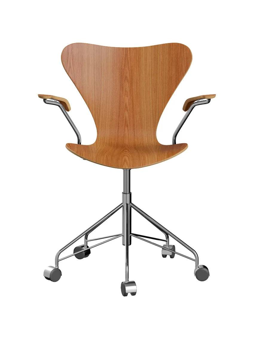 3217 Serie 7 Kontorstol af Arne Jacobsen Uden polstring / Elm / Ingen farve - Jacobsen Plus