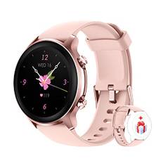 Loddery Smartwatch, fitnessklocka med 1,3 tum HD-färgskärm, rund smart klocka med övervakning av SPO2, puls, sömn, stress etc. Fitness Tracker för kvinnor män kompatibel iOS Android