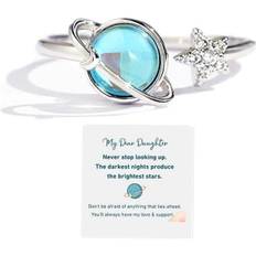 Min datter Fidget Ring Planet angst ring til datter Spinner ring, angst fidget ringe Smykkegave til kvinder piger