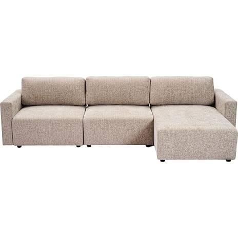 Florence 3 personers modulsofa med chaiselong - gråbrun