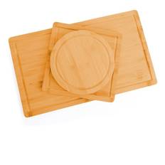 Cutting Boards 3 Pieces Bamboo Cutting Board With Juice Groove And Mobile Holder Included For Home Kitchen One Size vit