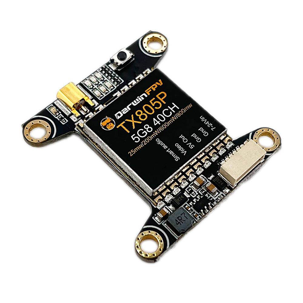 Darwin TX805P FPV-sändare 5,8Ghz 40 kanaler 25/200/600/800mW SmartAudio VTX för RC-droner