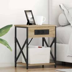 vidaXL Natskab 2 pcs Sonoma-eg 41 x 31 x 51 cm Konstrueret træ