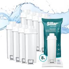 Sillar Vattenfilter 8x för Delonghi kaffemaskiner DLSC002, SER3017 & 5513292811 - Kompatibel med ECAM, ESAM, ETAM serier | Passar Dinamica, PimaDonna | Ökar enhetens livslängd