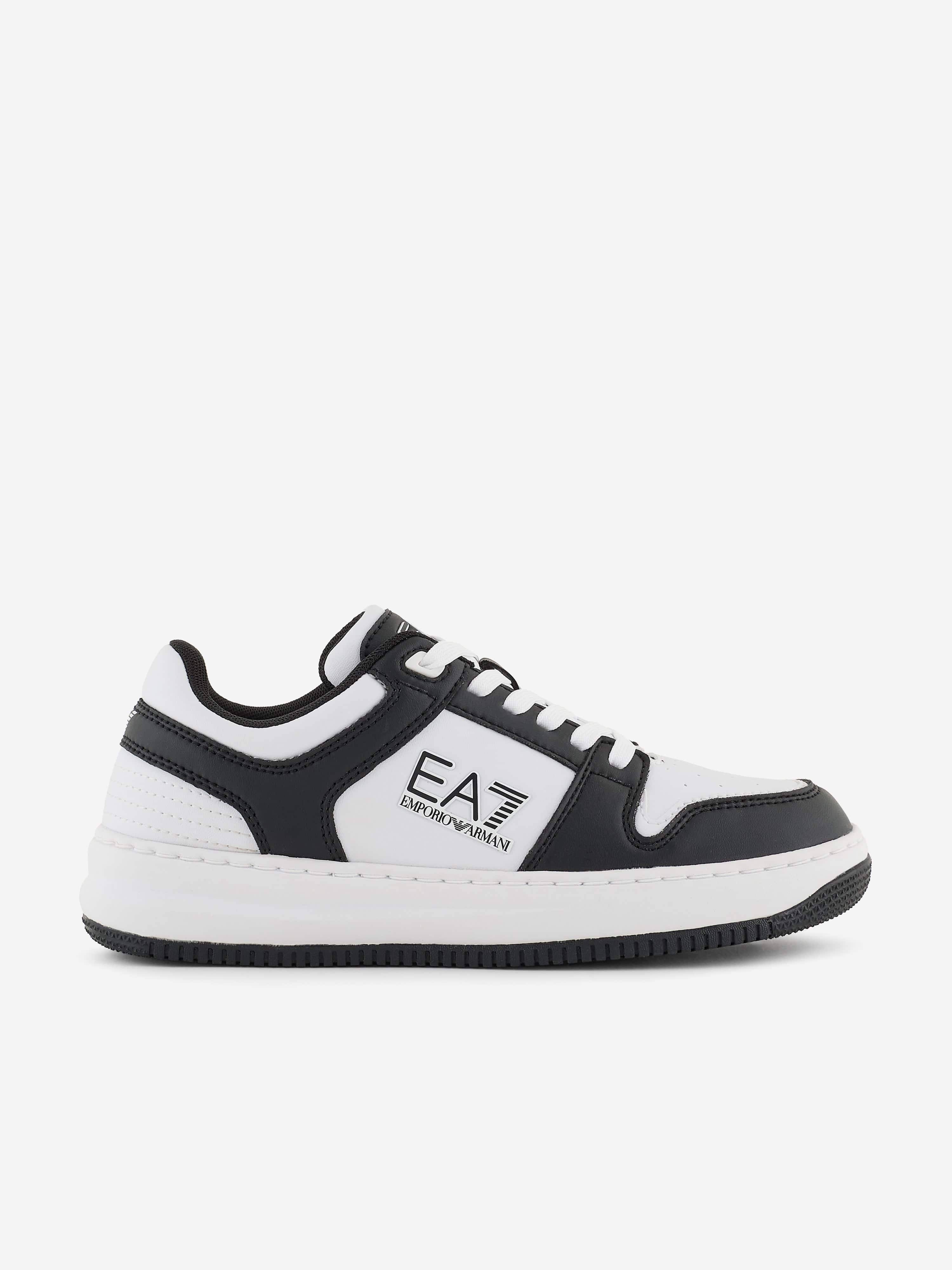 EA7 Emporio Armani Boys Logo Trainers in Black - White / EU 31 UK 12.5 (EU 31 UK 12.5)