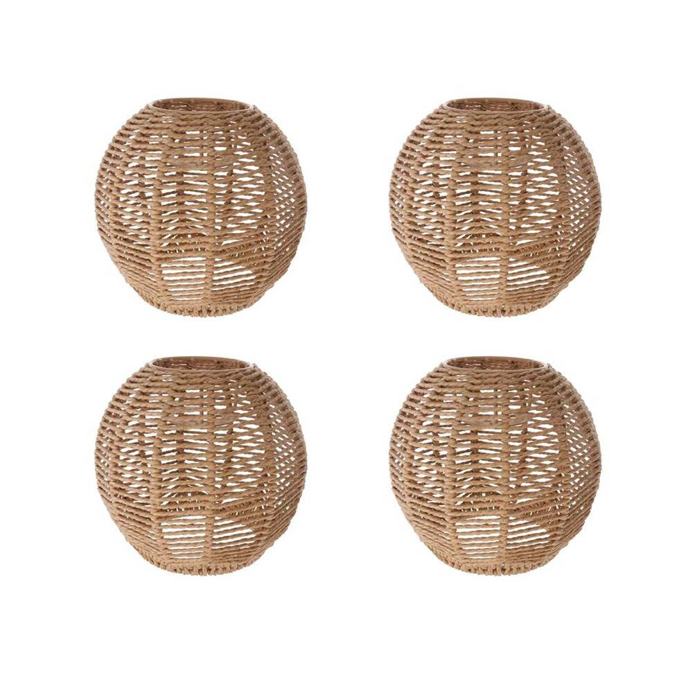 4X Home Lighting Rattan Lamp Cover Handmade Woven Chandelier Retro Lampshade Homestay Lampshade Decorative Chandelier