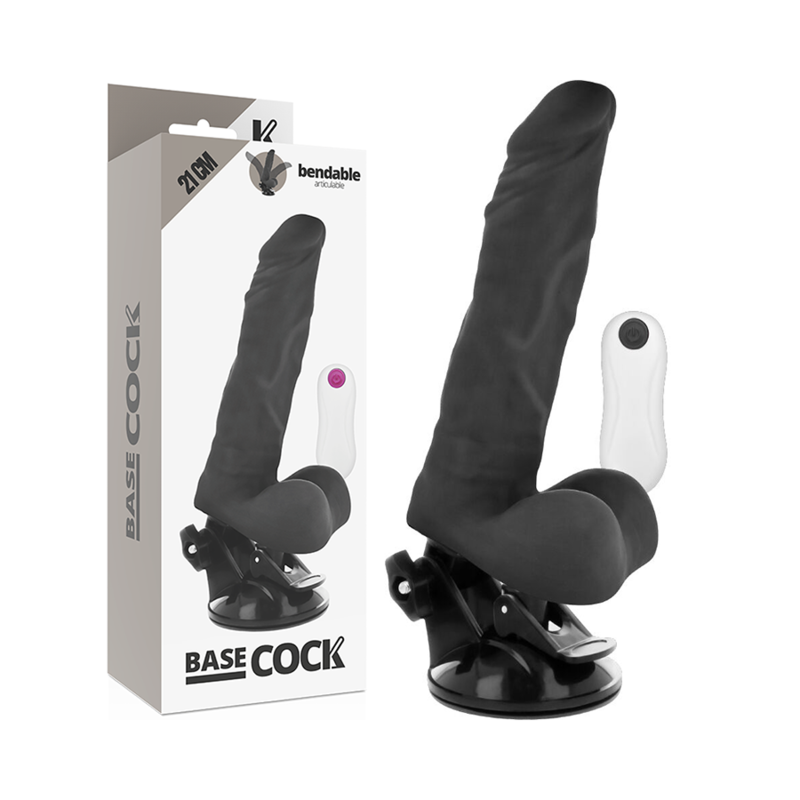 Realistisk vibrerande dildo med fjärkontroll, svart, 21 cm