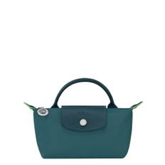 Väska le pliage green pouch with handle blue