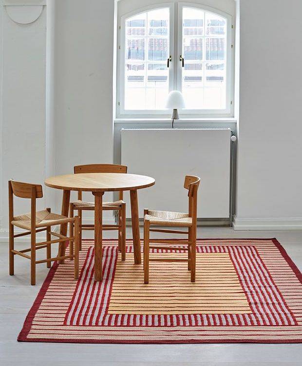 Hemp gulvtæppe | Massimo Red & Yellow 250 x 350 cm.