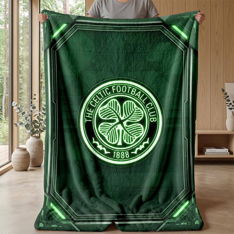 Celtic FC Mjuk Flanell Fleecefilt Lätt Mysig Varm Pläd för Soffa Säng Heminredning