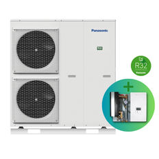 PAKKE, El-vandvarmer - Panasonic Luft til Vand Varmepumpe, J-gen, Monoblock 12 KW T-CAP