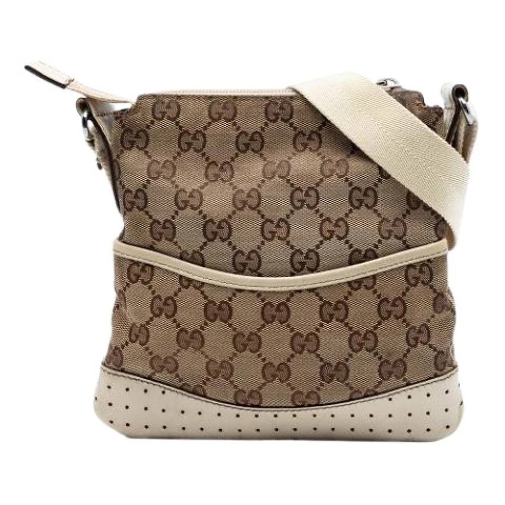 Gucci Vintage Pre-owned Canvas Crossbody Taske - Vintage - Dame - Beige - ONE SIZE - Uld