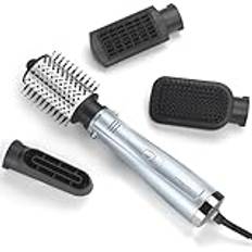BaByliss Hydro-Fusion 4-i-1-Varmluftsborste - Jonisk Anti-Frizz Styler, Föna, Släta Ut, Bygg Volym, Platta på en gång, Blå, AS774E