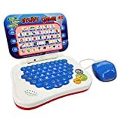 Dunmo Multifunktionell bärbar dator surfplatta engelska ord bokstäver skola laptop interaktiv pedagogisk barn datorleksak baby tidig pedagogisk leksak