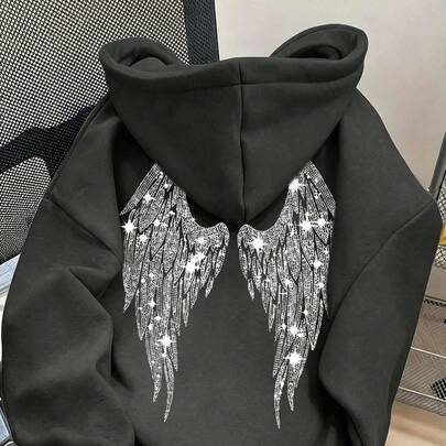 Tween-flicka roligt tryckt sweatshirt, varm och bekväm termofodrad sweatshirt för höst/vinter - Mörkgrå (6Y,7Y,8Y,9Y,10Y,14Y,11Y,12Y,13Y)