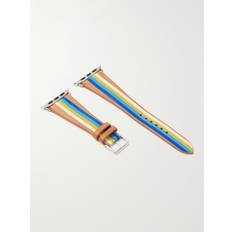La Californienne - Seabright Striped Leather Watch Strap - Men - Blue