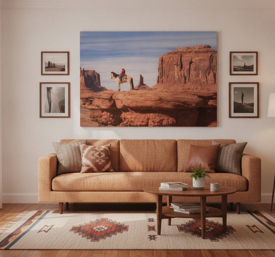 Kanvas häst vildvästern grand canyon målning