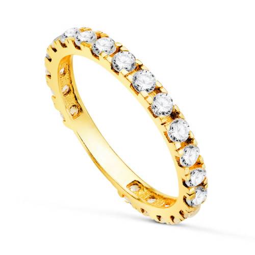 Alianza Oro 18k circonitas blancas ancho 2,5 mm
