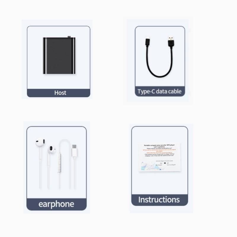 Agc Aktiverad Mini Röstinspelare Spion 4-32gb Magnetisk Intelligent Ljud Diktafon Hd Brusreducering Spela in Mp3-spelare 16GB