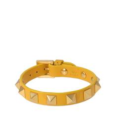 Rockstud Leather Belt Bracelet - gold - 01