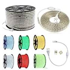 GSYFDZSWZX Fengyan Landskapsljus 20m 15m 10m 5m LED-remsor Lampa Vattentät band Färgad diod Neon Stripe 220V LED Strip Lights för uteservering LED Gatlykta (Emittande färg : Blå, Length : 20M)