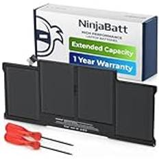 NinjaBatt batteri A1466 A1496 för Apple MacBook Air 13 tum [2010 2011 2012 2013 2014 2015 2016 2017 år] A1369 A1405 A1377 - High Performance [7 200 mAh/55 Wh/7,6 V