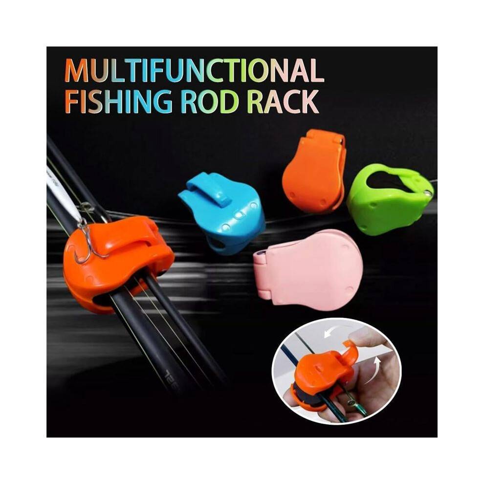 8pcs Fishing Rod Clip Portable Auto Fixed Fish Rod Poles Holder Strap Fits for Shore/Telescopic Rods & Fixed